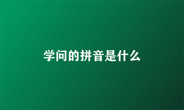 学问的拼音是什么