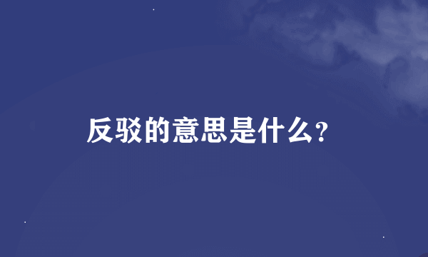 反驳的意思是什么？