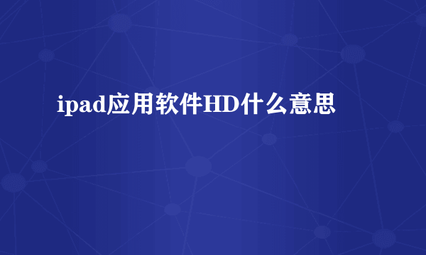 ipad应用软件HD什么意思