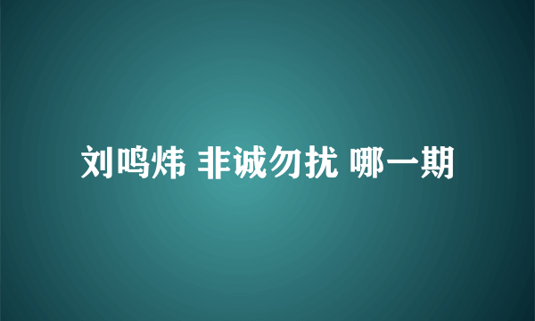 刘鸣炜 非诚勿扰 哪一期