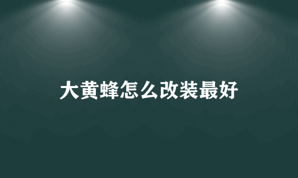 大黄蜂怎么改装最好