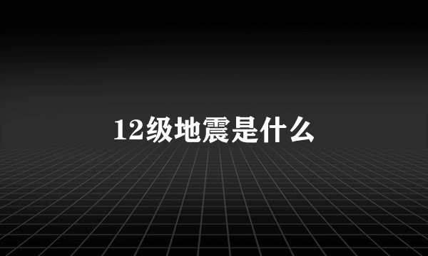 12级地震是什么