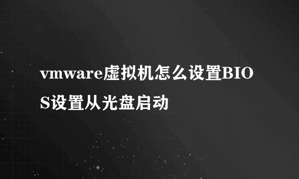 vmware虚拟机怎么设置BIOS设置从光盘启动