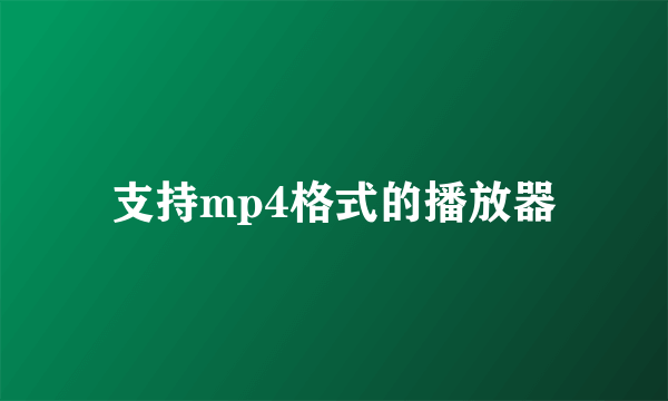 支持mp4格式的播放器