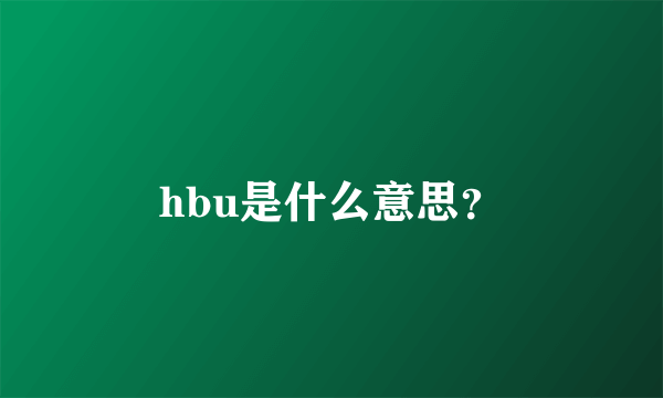 hbu是什么意思？