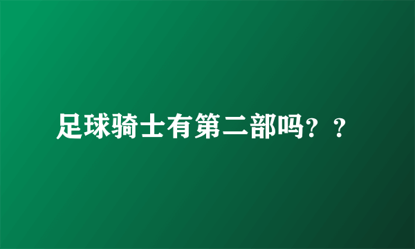 足球骑士有第二部吗？？