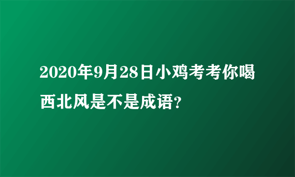 2020年9月28日小鸡考考你喝西北风是不是成语？