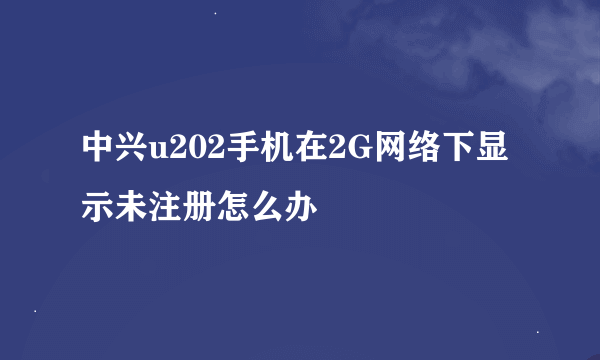 中兴u202手机在2G网络下显示未注册怎么办