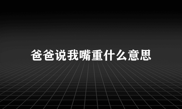 爸爸说我嘴重什么意思