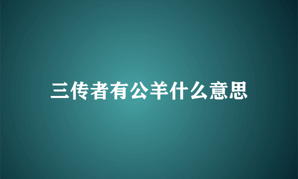 三传者有公羊什么意思