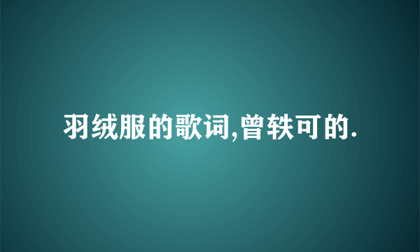 羽绒服的歌词,曾轶可的.