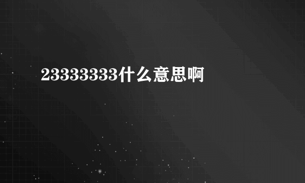 23333333什么意思啊