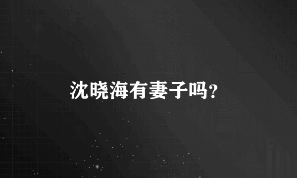 沈晓海有妻子吗？