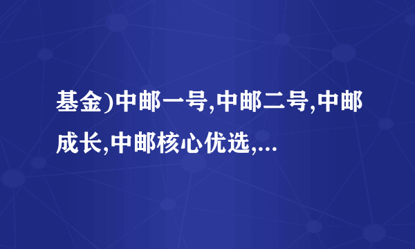 基金)中邮一号,中邮二号,中邮成长,中邮核心优选,它们都是什么关系?