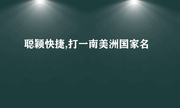 聪颖快捷,打一南美洲国家名