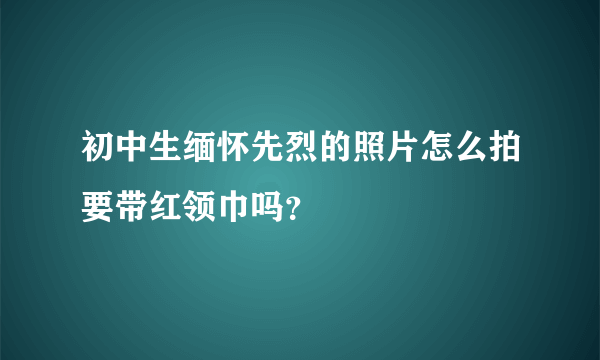 初中生缅怀先烈的照片怎么拍要带红领巾吗？