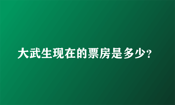 大武生现在的票房是多少？