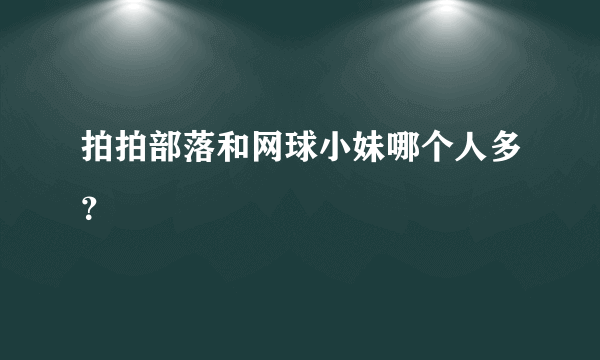 拍拍部落和网球小妹哪个人多？