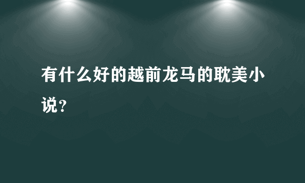 有什么好的越前龙马的耽美小说？