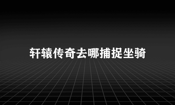 轩辕传奇去哪捕捉坐骑