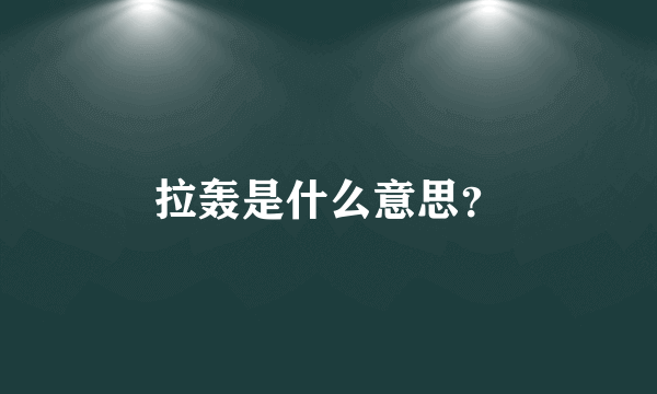 拉轰是什么意思？