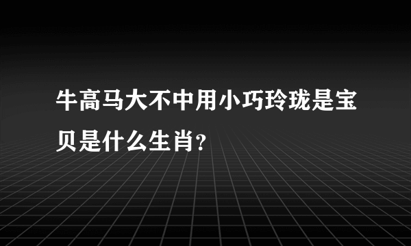 牛高马大不中用小巧玲珑是宝贝是什么生肖？