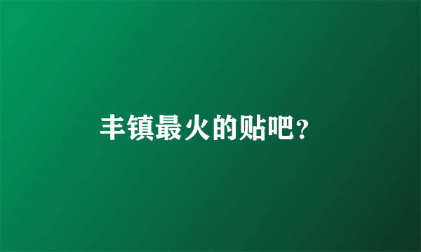 丰镇最火的贴吧？