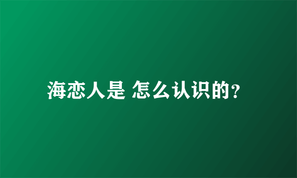 海恋人是 怎么认识的？