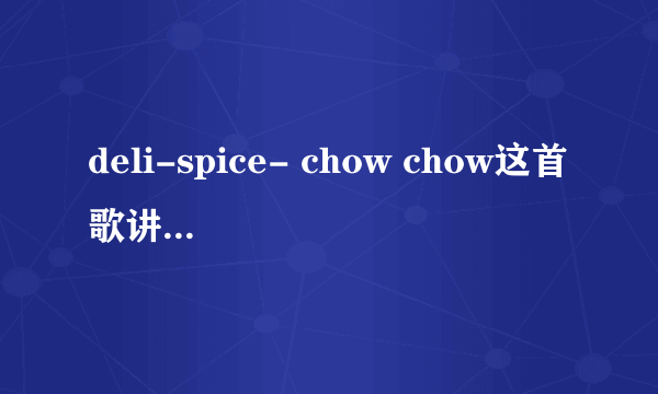 deli-spice- chow chow这首歌讲的是什么意，歌词一直是重复的，大概讲的什么意思呢