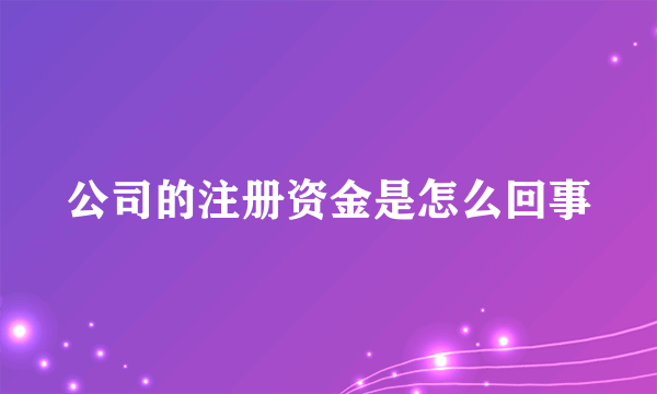 公司的注册资金是怎么回事