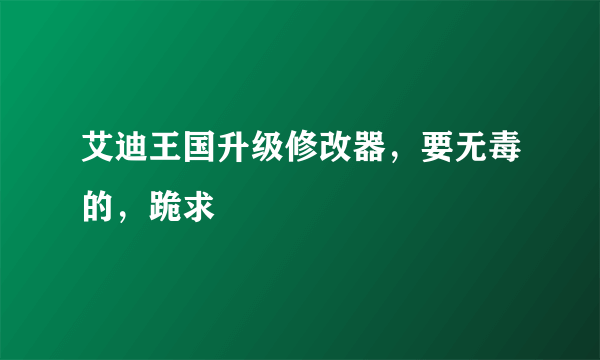 艾迪王国升级修改器，要无毒的，跪求