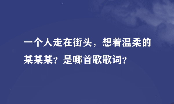 一个人走在街头，想着温柔的某某某？是哪首歌歌词？