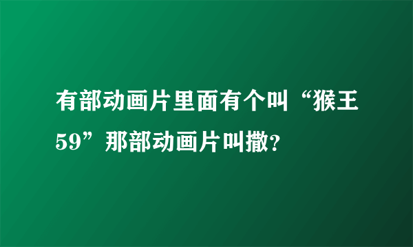 有部动画片里面有个叫“猴王59”那部动画片叫撒？