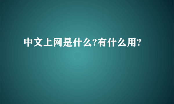 中文上网是什么?有什么用?