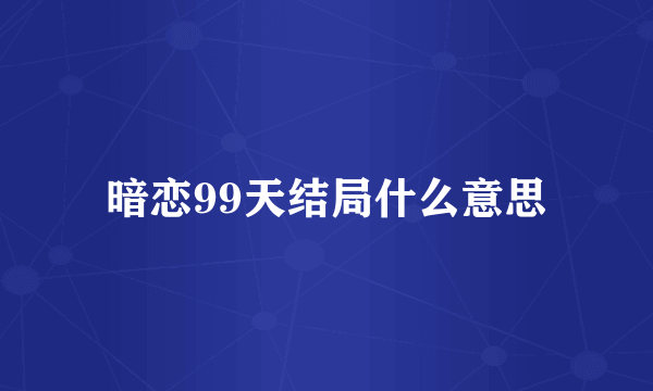 暗恋99天结局什么意思