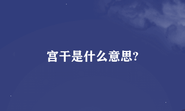 宫干是什么意思?