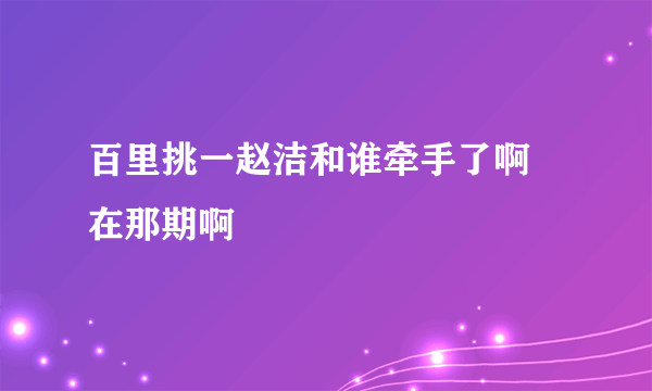 百里挑一赵洁和谁牵手了啊 在那期啊