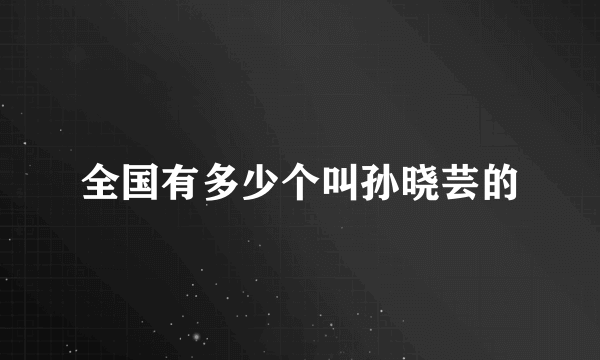 全国有多少个叫孙晓芸的