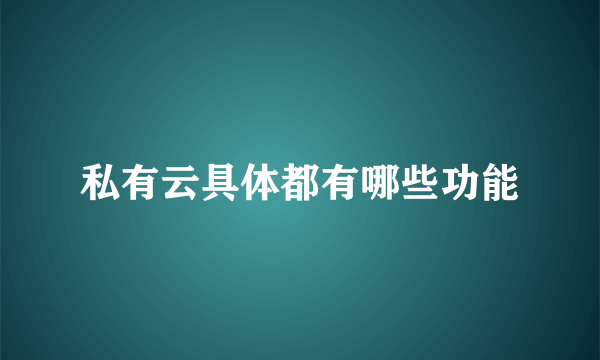 私有云具体都有哪些功能