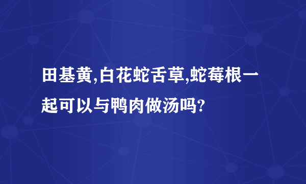 田基黄,白花蛇舌草,蛇莓根一起可以与鸭肉做汤吗?