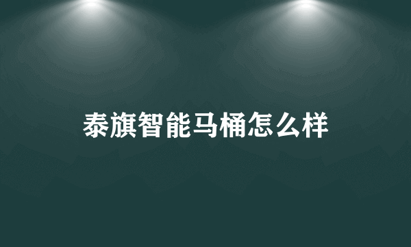 泰旗智能马桶怎么样