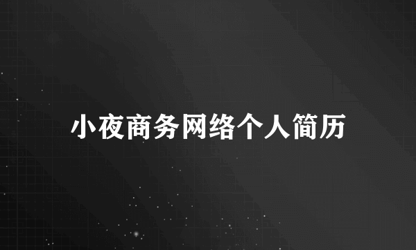 小夜商务网络个人简历