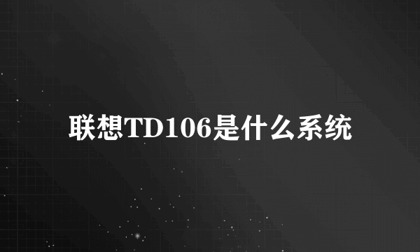 联想TD106是什么系统