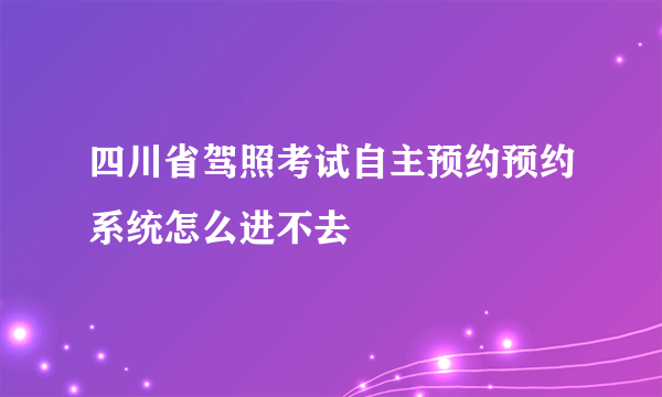 四川省驾照考试自主预约预约系统怎么进不去