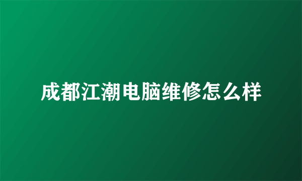 成都江潮电脑维修怎么样