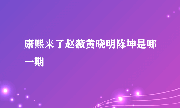 康熙来了赵薇黄晓明陈坤是哪一期