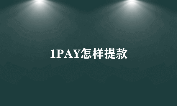 1PAY怎样提款