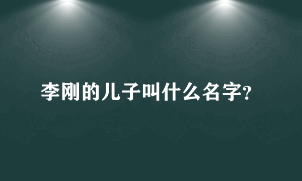 李刚的儿子叫什么名字？