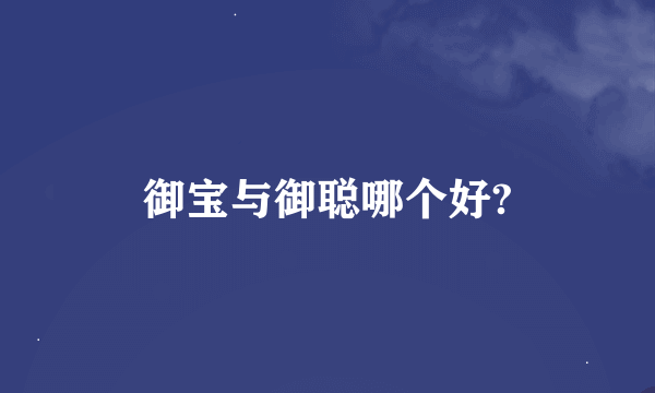 御宝与御聪哪个好?