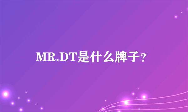 MR.DT是什么牌子？